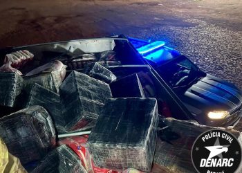 PRF intercepta caminhão que saiu de Foz com carga milionária de cocaína escondida em arroz